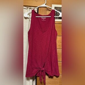 Express Deep Red V-Neck Tank Top